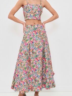 Floral Two-Piece Girls Dress Set - Pink Multi